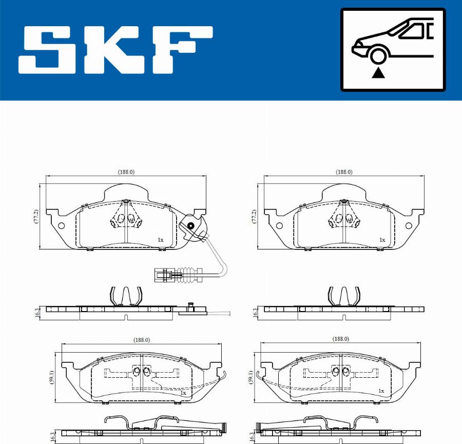 SKF VKBP 81065 E - Kit pastiglie freno, Freno a disco www.autoricambit.com