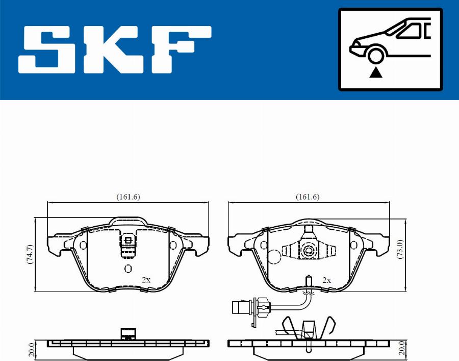 SKF VKBP 81035 E - Kit pastiglie freno, Freno a disco www.autoricambit.com