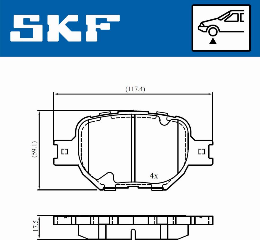 SKF VKBP 81024 - Kit pastiglie freno, Freno a disco www.autoricambit.com