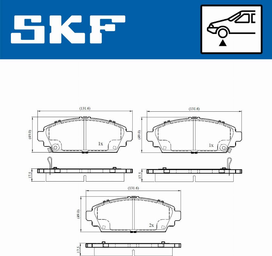 SKF VKBP 81142 A - Kit pastiglie freno, Freno a disco www.autoricambit.com