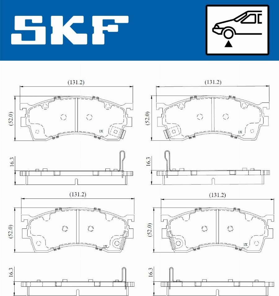 SKF VKBP 81107 A - Kit pastiglie freno, Freno a disco www.autoricambit.com