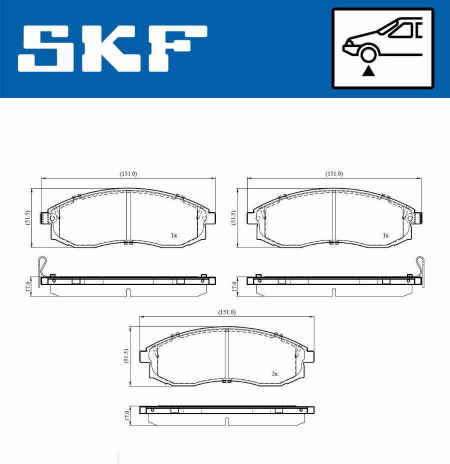 SKF VKBP 81121 A - Kit pastiglie freno, Freno a disco www.autoricambit.com