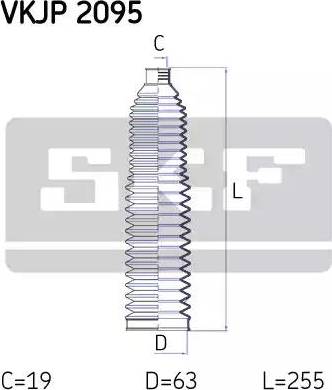 SKF VKJP 2095 - Kit soffietto, Sterzo www.autoricambit.com