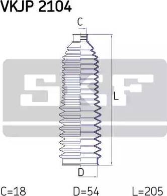 SKF VKJP 2104 - Kit soffietto, Sterzo www.autoricambit.com