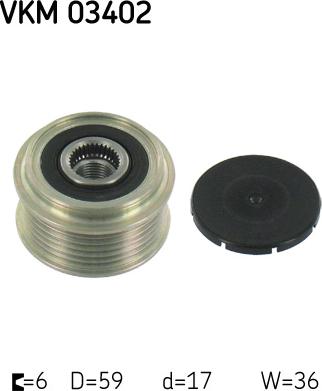 SKF VKM 03402 - Puleggia cinghia, Alternatore www.autoricambit.com