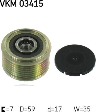 SKF VKM 03415 - Puleggia cinghia, Alternatore www.autoricambit.com