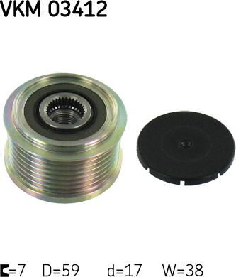 SKF VKM 03412 - Puleggia cinghia, Alternatore www.autoricambit.com