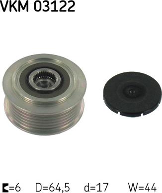 SKF VKM 03122 - Puleggia cinghia, Alternatore www.autoricambit.com