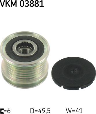 SKF VKM 03881 - Puleggia cinghia, Alternatore www.autoricambit.com