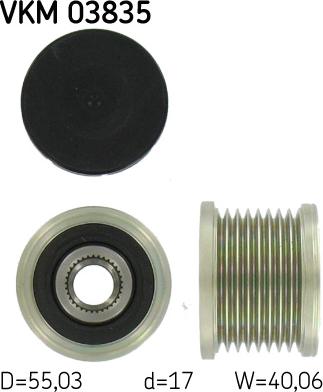 SKF VKM 03835 - Puleggia cinghia, Alternatore www.autoricambit.com