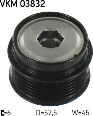 SKF VKM 03832 - Puleggia cinghia, Alternatore www.autoricambit.com