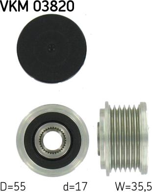 SKF VKM 03820 - Puleggia cinghia, Alternatore www.autoricambit.com