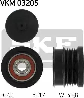 SKF VKM 03205 - Puleggia cinghia, Alternatore www.autoricambit.com