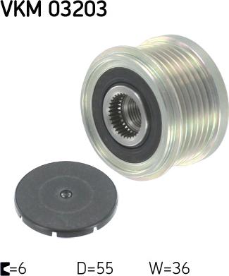 SKF VKM 03203 - Puleggia cinghia, Alternatore www.autoricambit.com