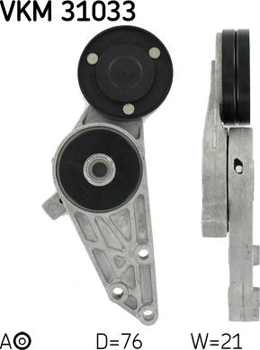 SKF VKM 31033 - Galoppino/Guidacinghia, Cinghia Poly-V www.autoricambit.com