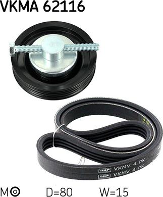 SKF VKMA 62116 - Kit Cinghie Poly-V www.autoricambit.com