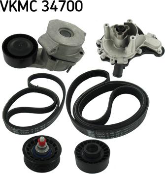 SKF VKMC 34700 - Pompa acqua + Kit cinghia Poly V www.autoricambit.com
