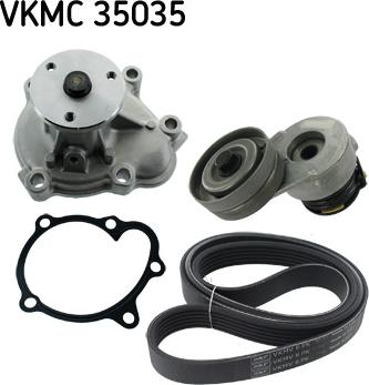 SKF VKMC 35035 - Pompa acqua + Kit cinghia Poly V www.autoricambit.com