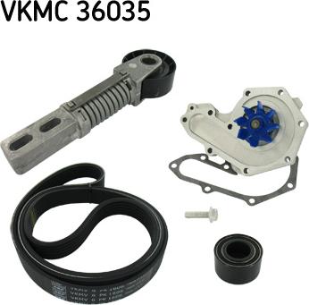 SKF VKMC 36035 - Pompa acqua + Kit cinghia Poly V www.autoricambit.com