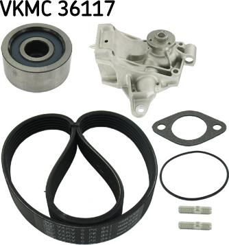 SKF VKMC 36117 - Pompa acqua + Kit cinghia Poly V www.autoricambit.com