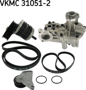 SKF VKMC 31051-2 - Pompa acqua + Kit cinghia Poly V www.autoricambit.com