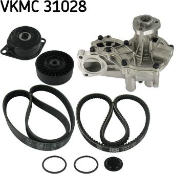 SKF VKMC 31028 - Pompa acqua + Kit cinghia Poly V www.autoricambit.com