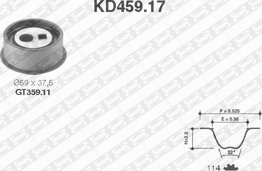 SNR KD459.17 - Kit cinghie dentate www.autoricambit.com