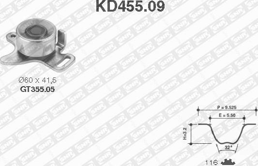 SNR KD455.09 - Kit cinghie dentate www.autoricambit.com