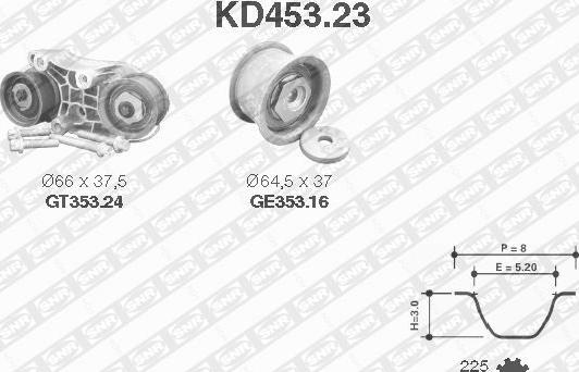 SNR KD453.23 - Kit cinghie dentate www.autoricambit.com