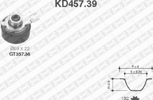 SNR KD457.39 - Kit cinghie dentate www.autoricambit.com