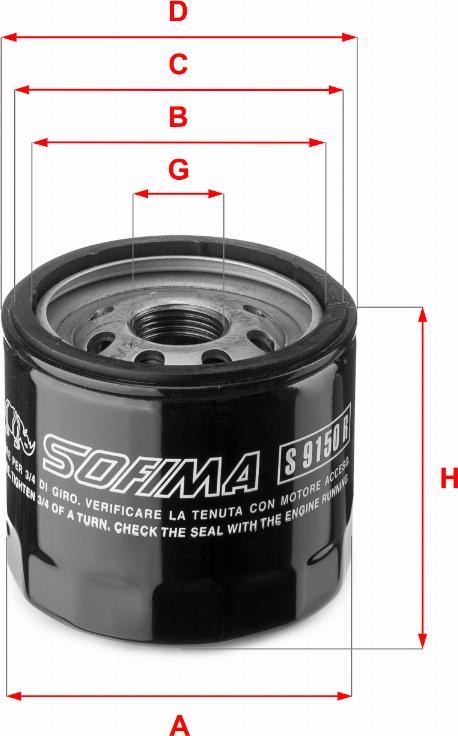 SOFIMA S 9150 R - Filtro olio www.autoricambit.com