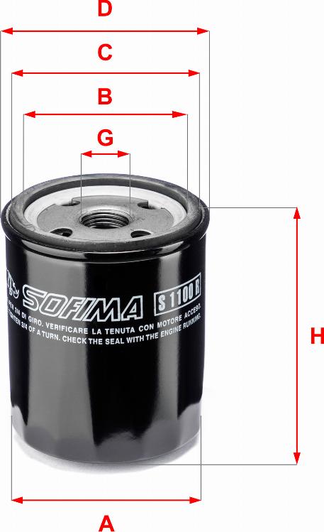 Sofima S 1100 R - Filtro olio www.autoricambit.com