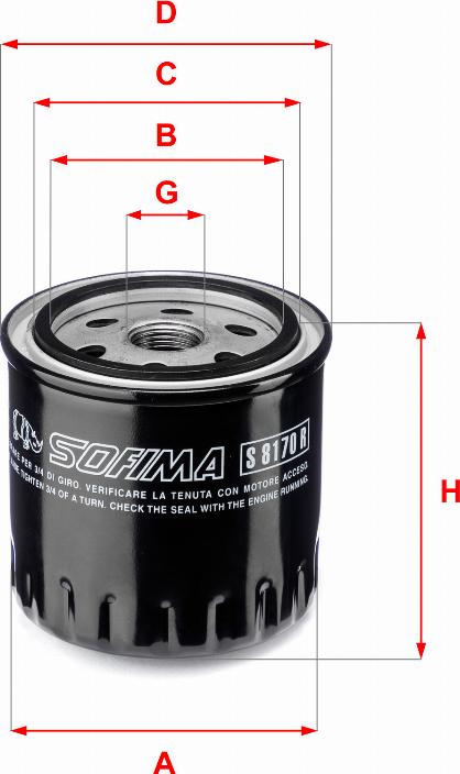 Sofima S 8170 R - Filtro olio www.autoricambit.com