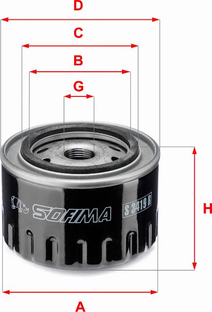 Sofima S 3419 R - Filtro olio www.autoricambit.com