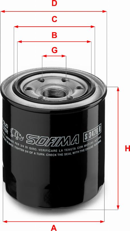 Sofima S 3476 R - Filtro olio www.autoricambit.com