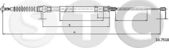 STC T483764 - Cavo comando, Freno stazionamento www.autoricambit.com