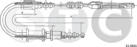 STC T482496 - Cavo comando, Freno stazionamento www.autoricambit.com