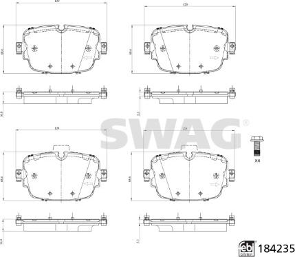 Swag 33 10 9325 - Kit pastiglie freno, Freno a disco www.autoricambit.com