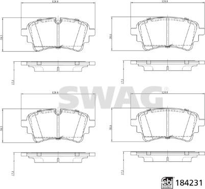 Swag 33 10 9321 - Kit pastiglie freno, Freno a disco www.autoricambit.com