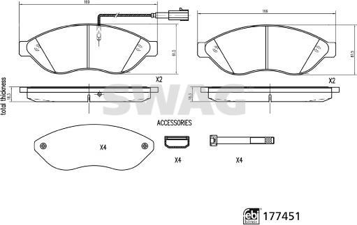 Swag 33 10 7381 - Kit pastiglie freno, Freno a disco www.autoricambit.com