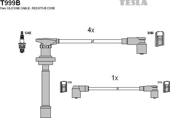 TESLA T999B - Kit cavi accensione www.autoricambit.com