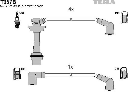 TESLA T957B - Kit cavi accensione www.autoricambit.com