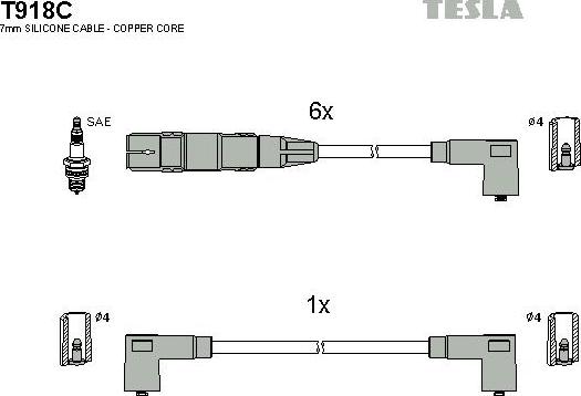 TESLA T918C - Kit cavi accensione www.autoricambit.com