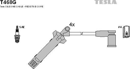 TESLA T468G - Kit cavi accensione www.autoricambit.com