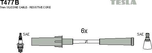 TESLA T477B - Kit cavi accensione www.autoricambit.com