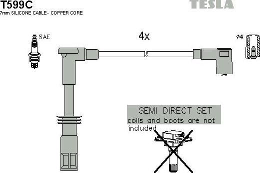 TESLA T599C - Kit cavi accensione www.autoricambit.com