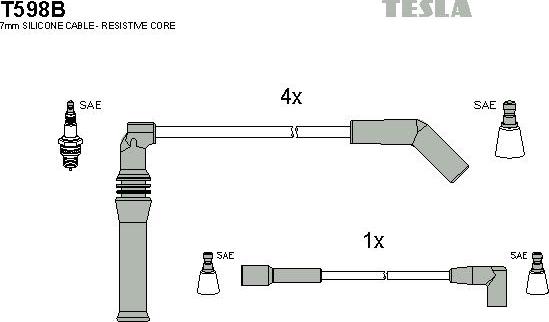 TESLA T598B - Kit cavi accensione www.autoricambit.com