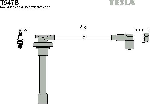 TESLA T547B - Kit cavi accensione www.autoricambit.com