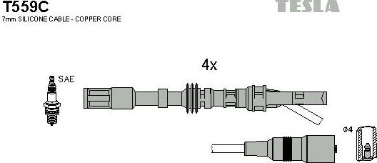 TESLA T559C - Kit cavi accensione www.autoricambit.com