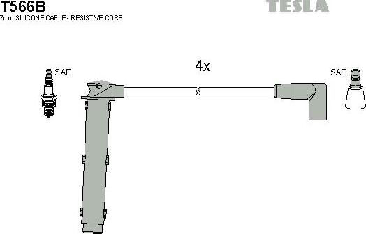 TESLA T566B - Kit cavi accensione www.autoricambit.com